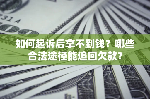 武汉如何起诉后拿不到钱？哪些合法途径能追回欠款？