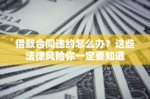 武汉借款合同违约怎么办？这些法律风险你一定要知道