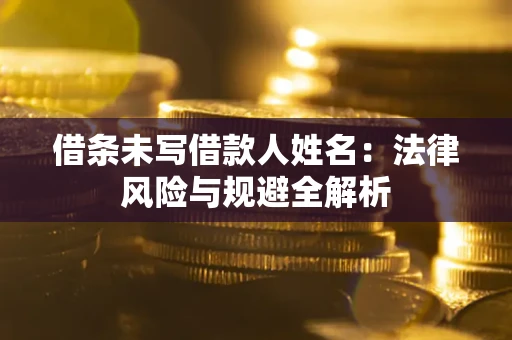 武汉借条未写借款人姓名：法律风险与规避全解析