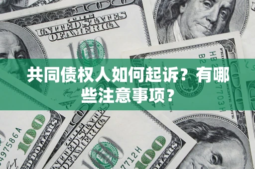 武汉共同债权人如何起诉？有哪些注意事项？
